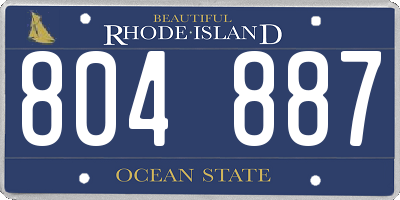 RI license plate 804887