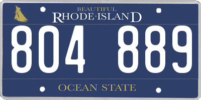RI license plate 804889