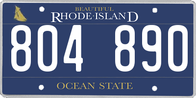 RI license plate 804890