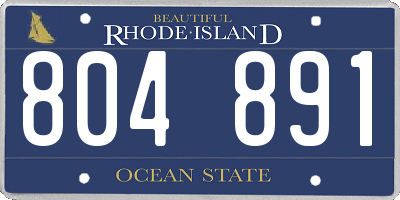 RI license plate 804891