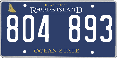 RI license plate 804893