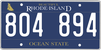 RI license plate 804894