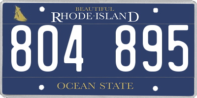 RI license plate 804895