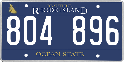 RI license plate 804896