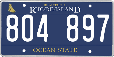 RI license plate 804897