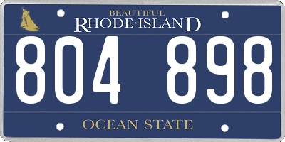 RI license plate 804898