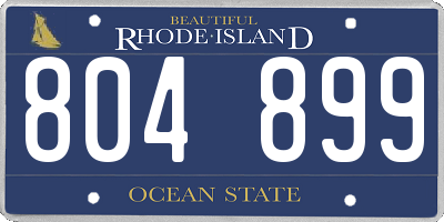 RI license plate 804899