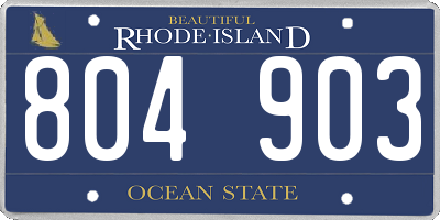 RI license plate 804903