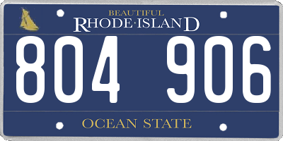 RI license plate 804906
