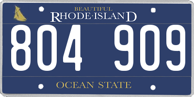 RI license plate 804909