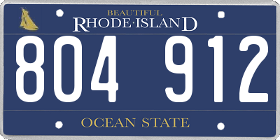 RI license plate 804912