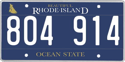 RI license plate 804914