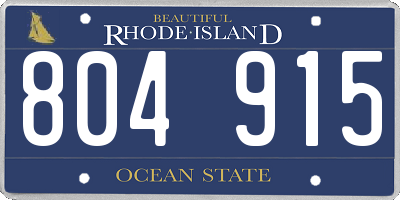 RI license plate 804915