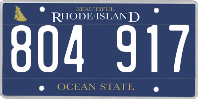 RI license plate 804917