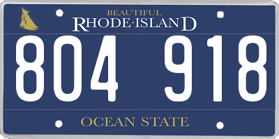 RI license plate 804918