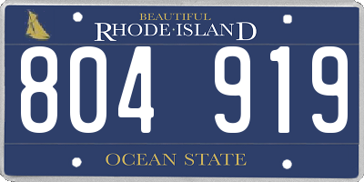 RI license plate 804919