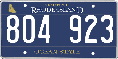 RI license plate 804923