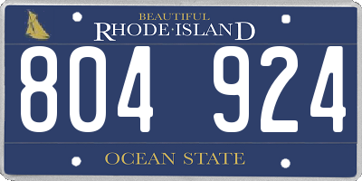 RI license plate 804924