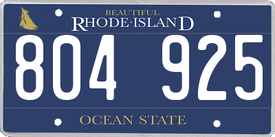 RI license plate 804925