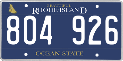 RI license plate 804926