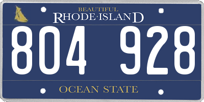 RI license plate 804928
