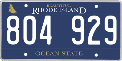 RI license plate 804929