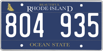 RI license plate 804935