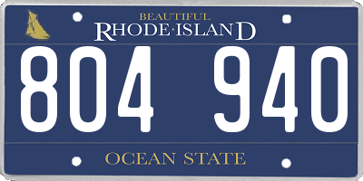 RI license plate 804940