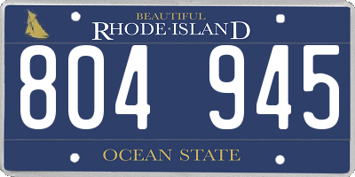 RI license plate 804945