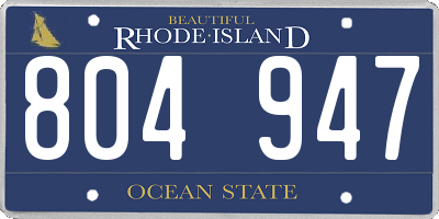 RI license plate 804947