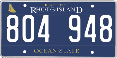 RI license plate 804948