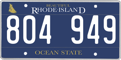 RI license plate 804949