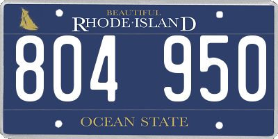 RI license plate 804950