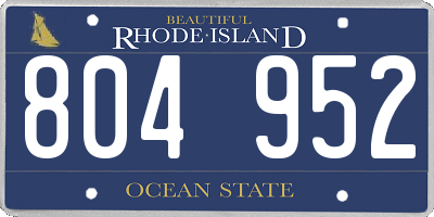 RI license plate 804952