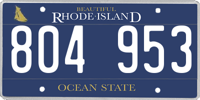 RI license plate 804953