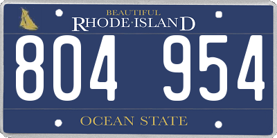 RI license plate 804954