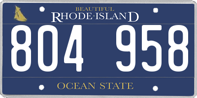 RI license plate 804958