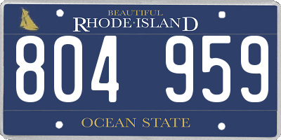 RI license plate 804959