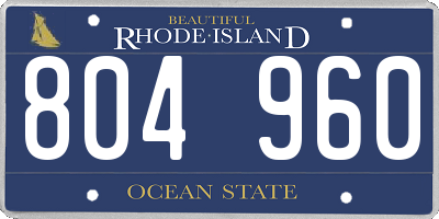 RI license plate 804960