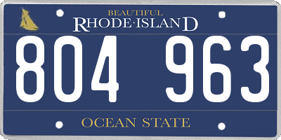 RI license plate 804963