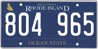 RI license plate 804965