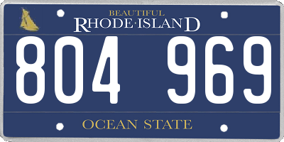 RI license plate 804969