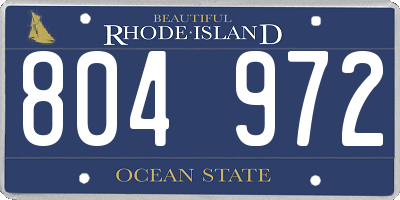 RI license plate 804972
