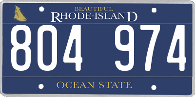 RI license plate 804974