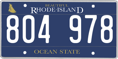 RI license plate 804978