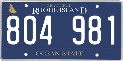 RI license plate 804981