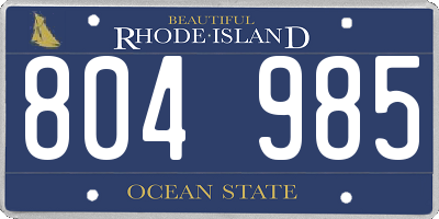 RI license plate 804985