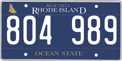 RI license plate 804989