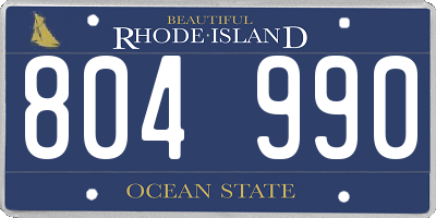 RI license plate 804990