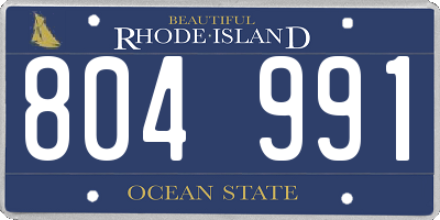 RI license plate 804991
